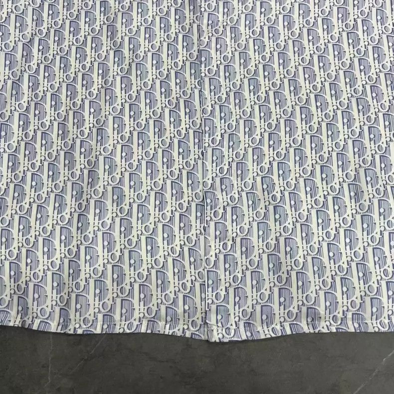 Dior Dior White Blue Logo Silk Short Sleeve Shirt-2505 Size US M / EU 48-50 / 2 - 4 Thumbnail