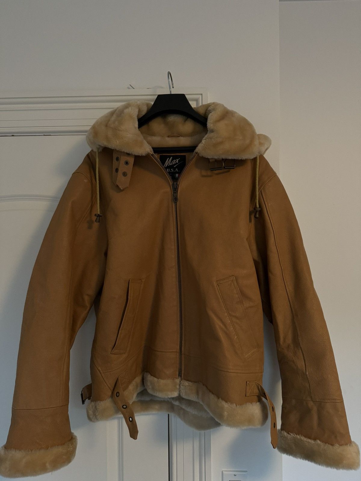 Vintage Heavy Leather Coat with Fur Lining Size US L / EU 52-54 / 3 - 3 Thumbnail