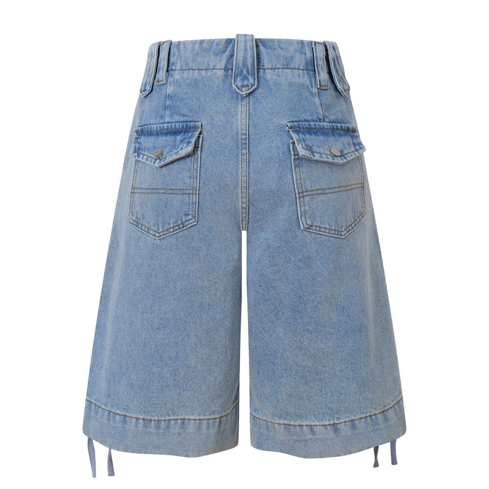 Japanese Brand × Vintage Men's distressed loose washed denim shorts Size US 32 / EU 48 - 3 Thumbnail