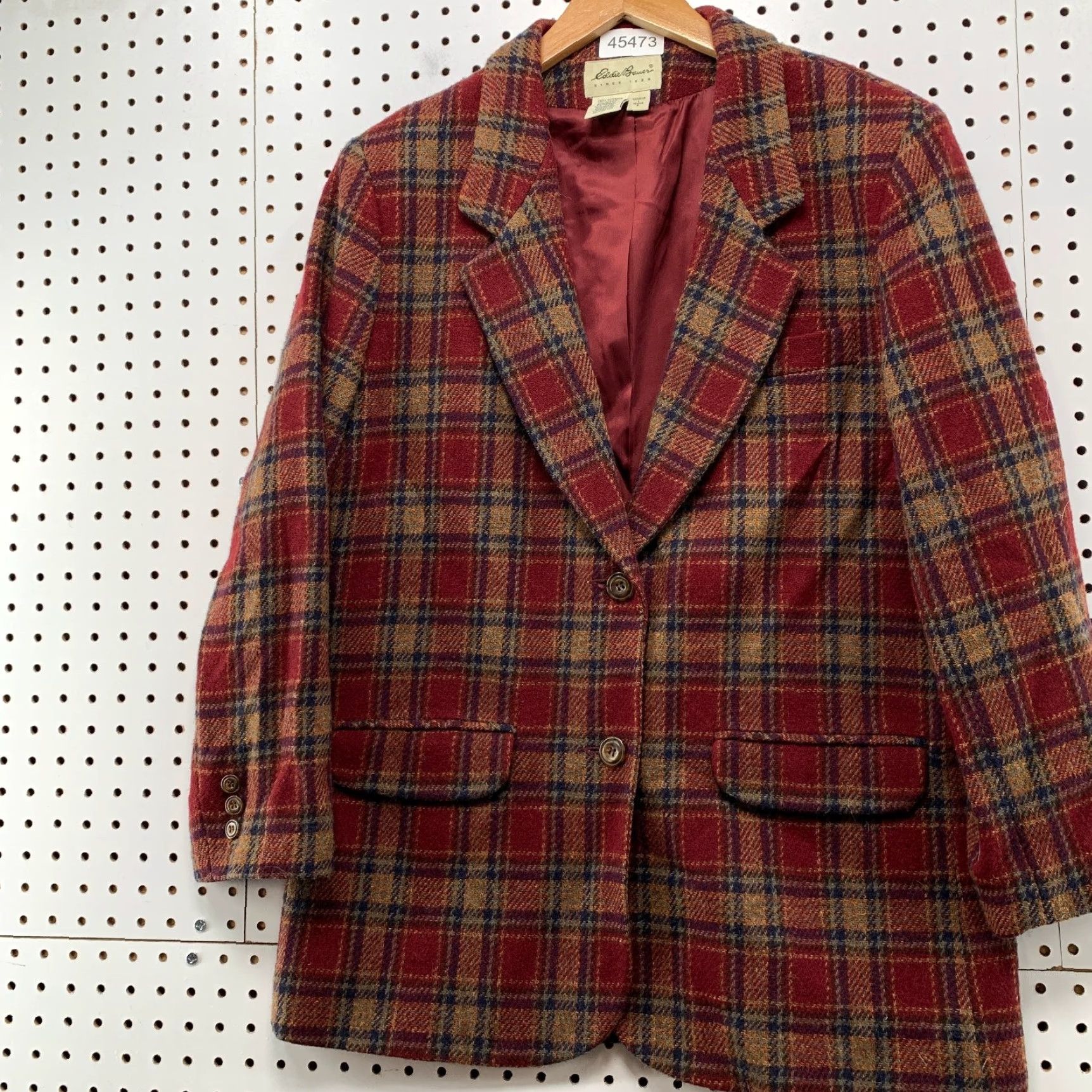 Eddie Bauer VINTAGE Eddie Bauer Wool Blazer Womens Large Red Plaid Boyfriend Academia Y2k Size L / US 10 / IT 46 - 3 Thumbnail