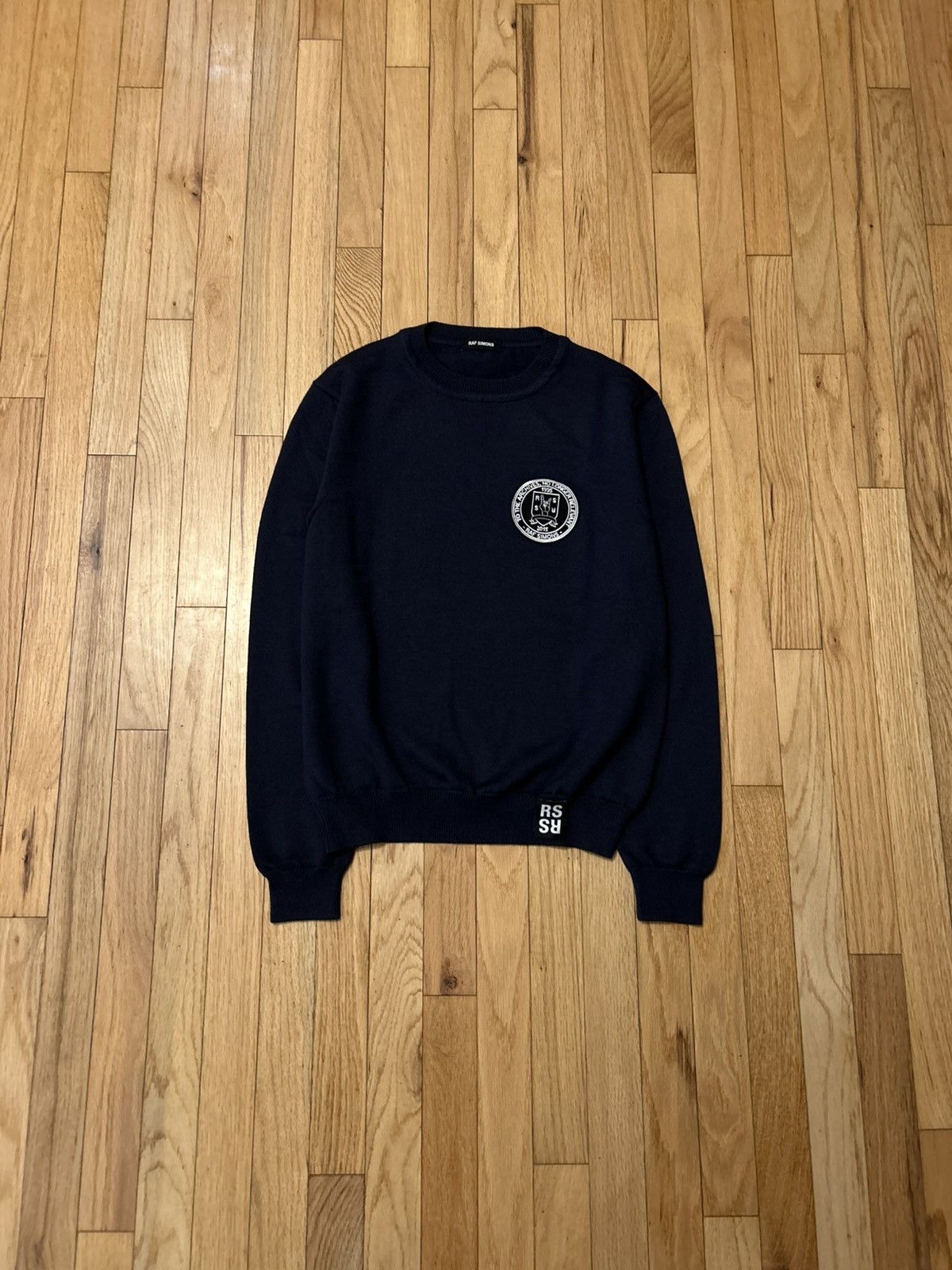 Raf Simons AW15 Wool College Knit Sweater