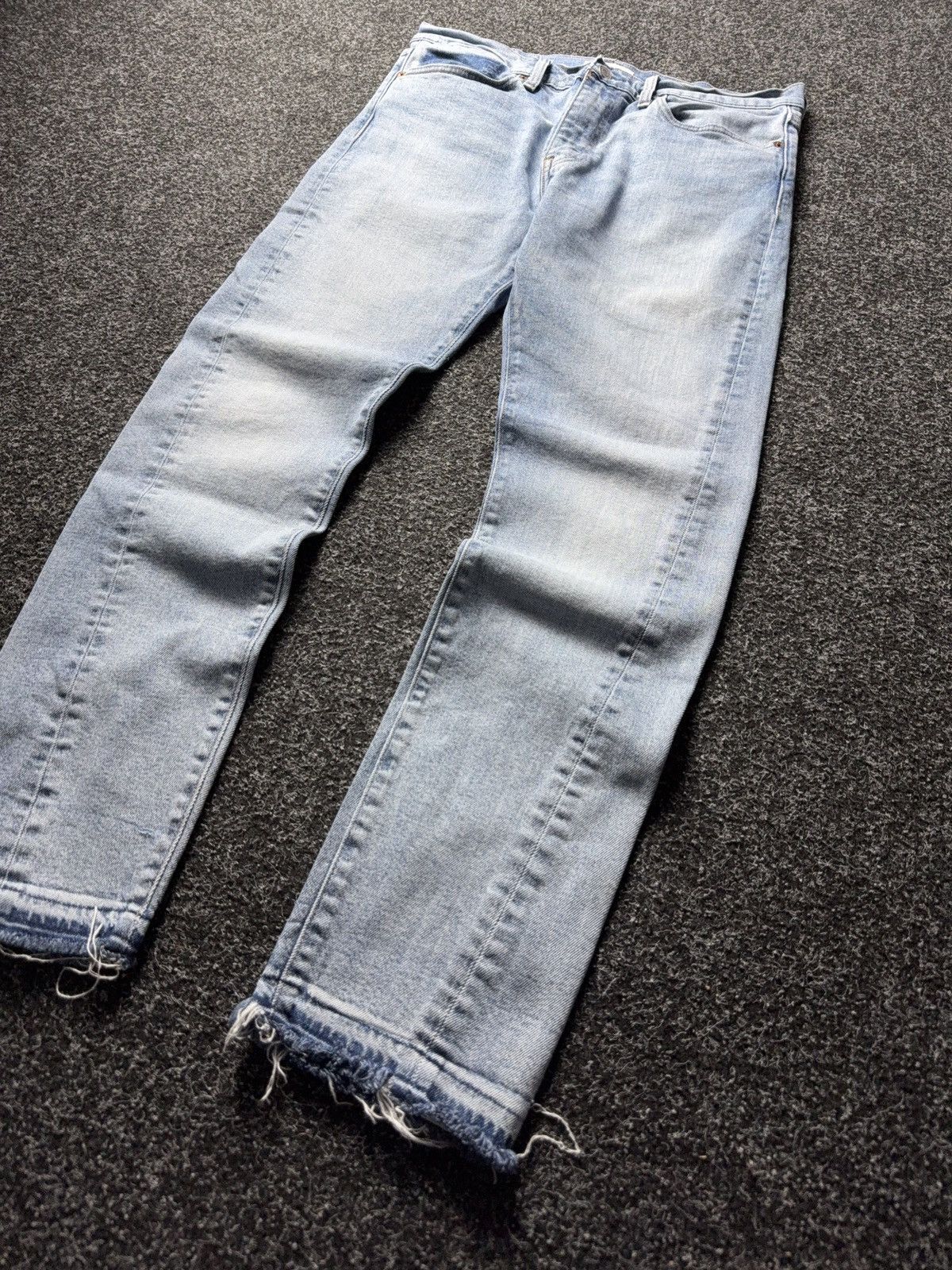 Levi's 00s Y2K Levi’s Altered 510 Skinny Jeans Light Wash Raw Hem Size US 34 / EU 50 - 3 Thumbnail
