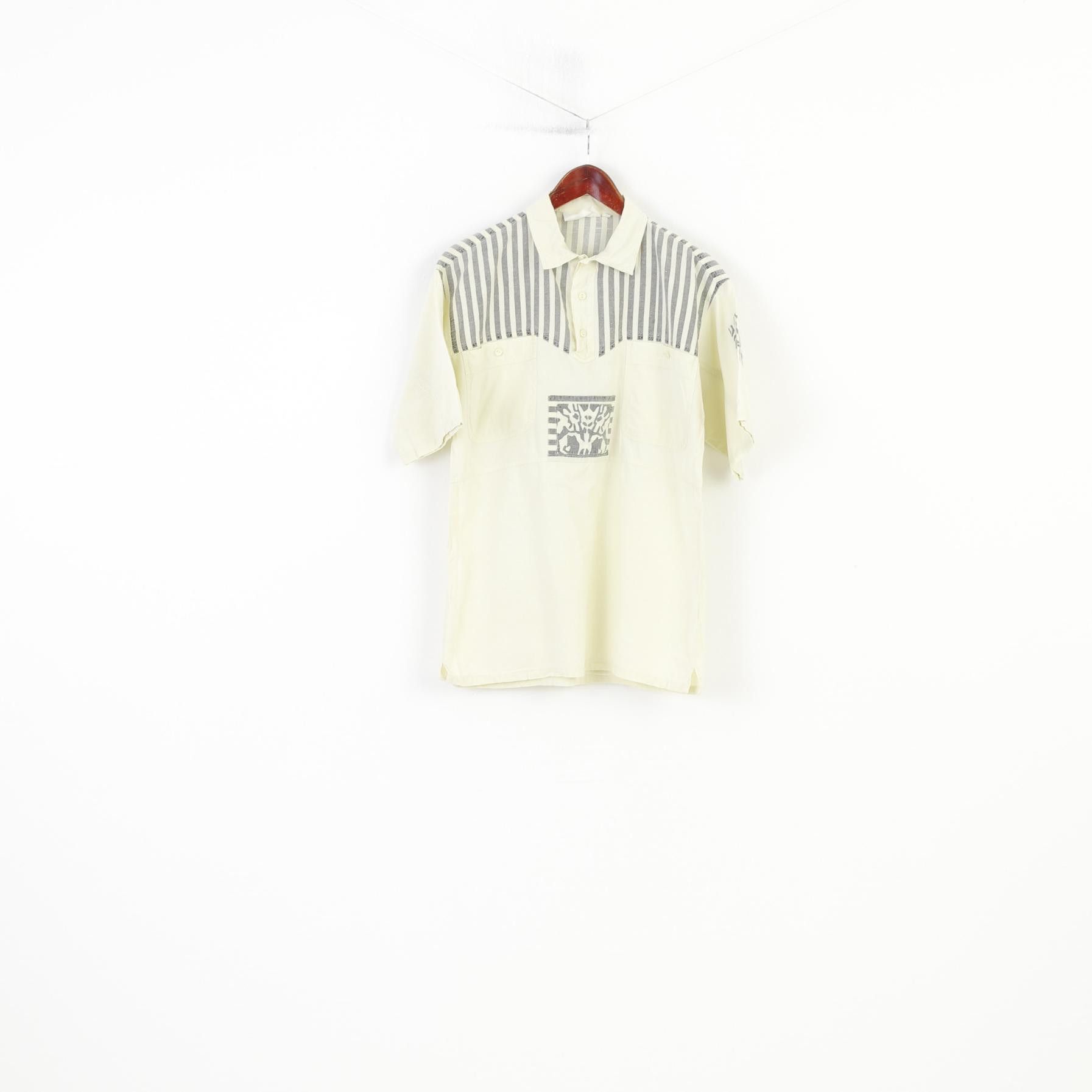 Vintage Vintage Men S Polo Shirt Yellow Cotton Detailed 90s 10921 Size US S / EU 44-46 / 1 - 1 Thumbnail