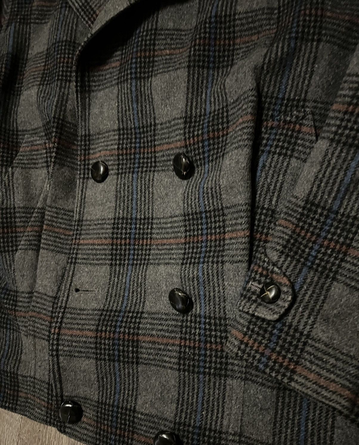 Louis Feraud × Vintage Vintage Feraud Wool Plaid Blazer Coat Size 48 Size 48R - 8 Thumbnail