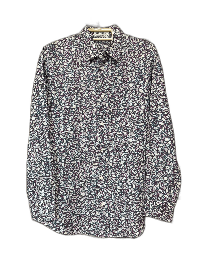 Hermes Hermes Linen Shirt with Classic Floral Print Size US M / EU 48-50 / 2 - 1 Thumbnail