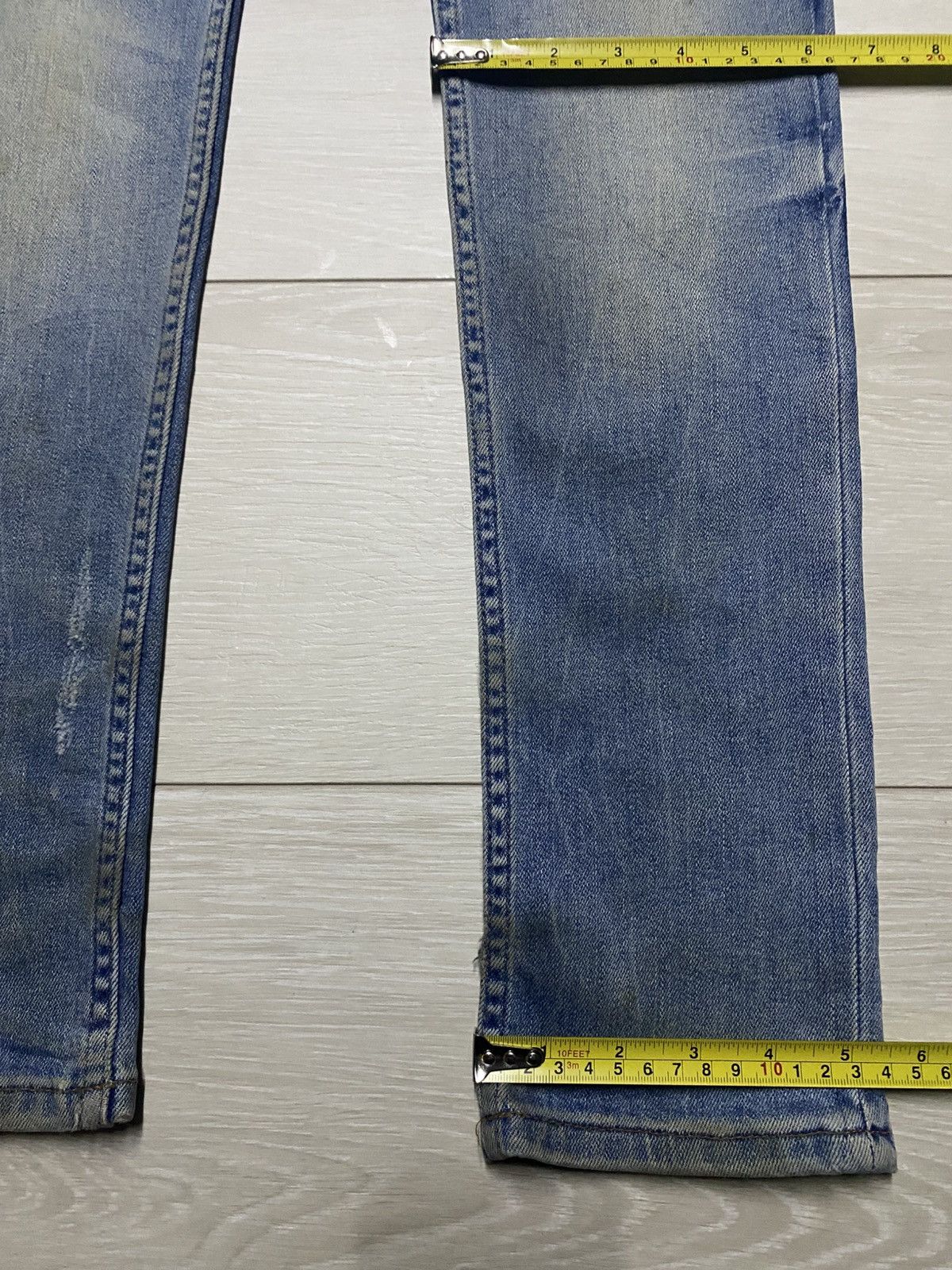 Rhude × Zara Vintage Zara Denim Distressed Studed Skinny Jeans Size US 30 / EU 46 - 15 Thumbnail