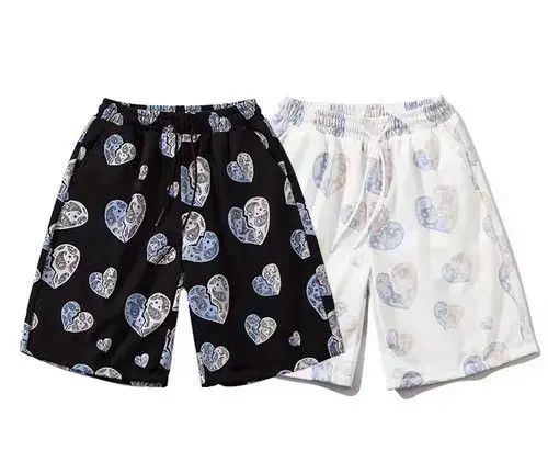Jean 21SS Indigo Union Japan White Bandana Paisley Heart Shorts Size US 31 - 3 Thumbnail