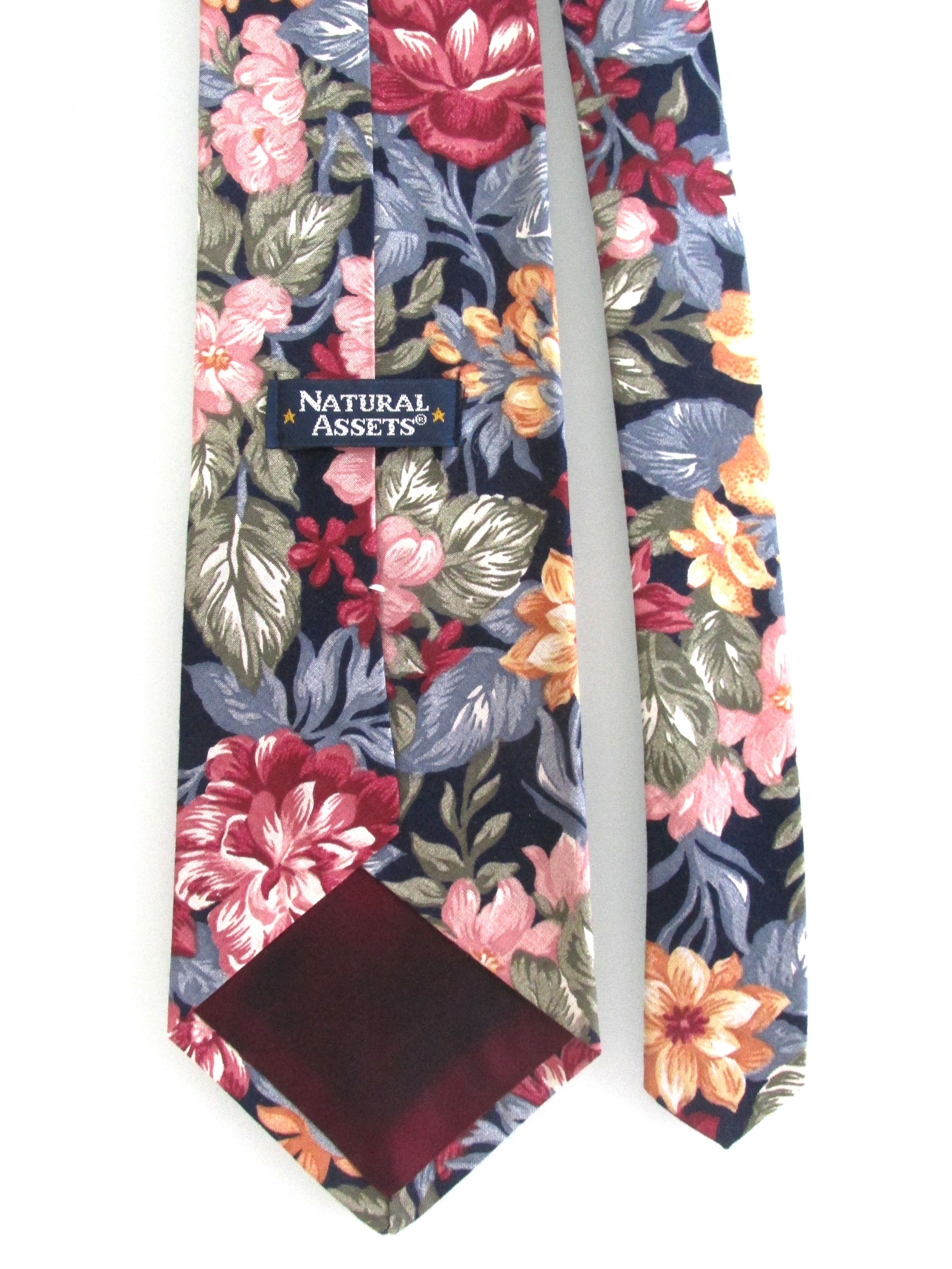 Vintage Natural Assets (NWOT) Vintage Men's Cotton Floral Tie Size ONE SIZE - 4 Thumbnail