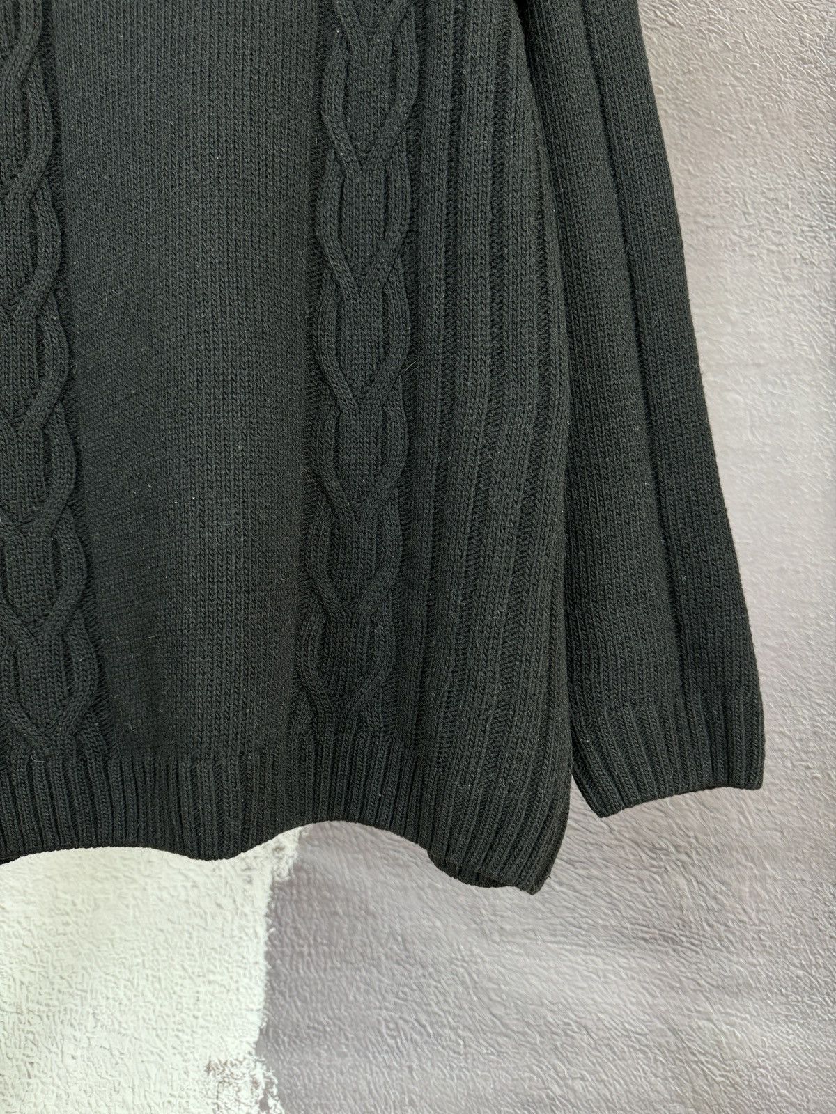 Lacoste Lacoste vintage 90s Black Wool cable knitted sweater Size US XL / EU 56 / 4 - 6 Thumbnail