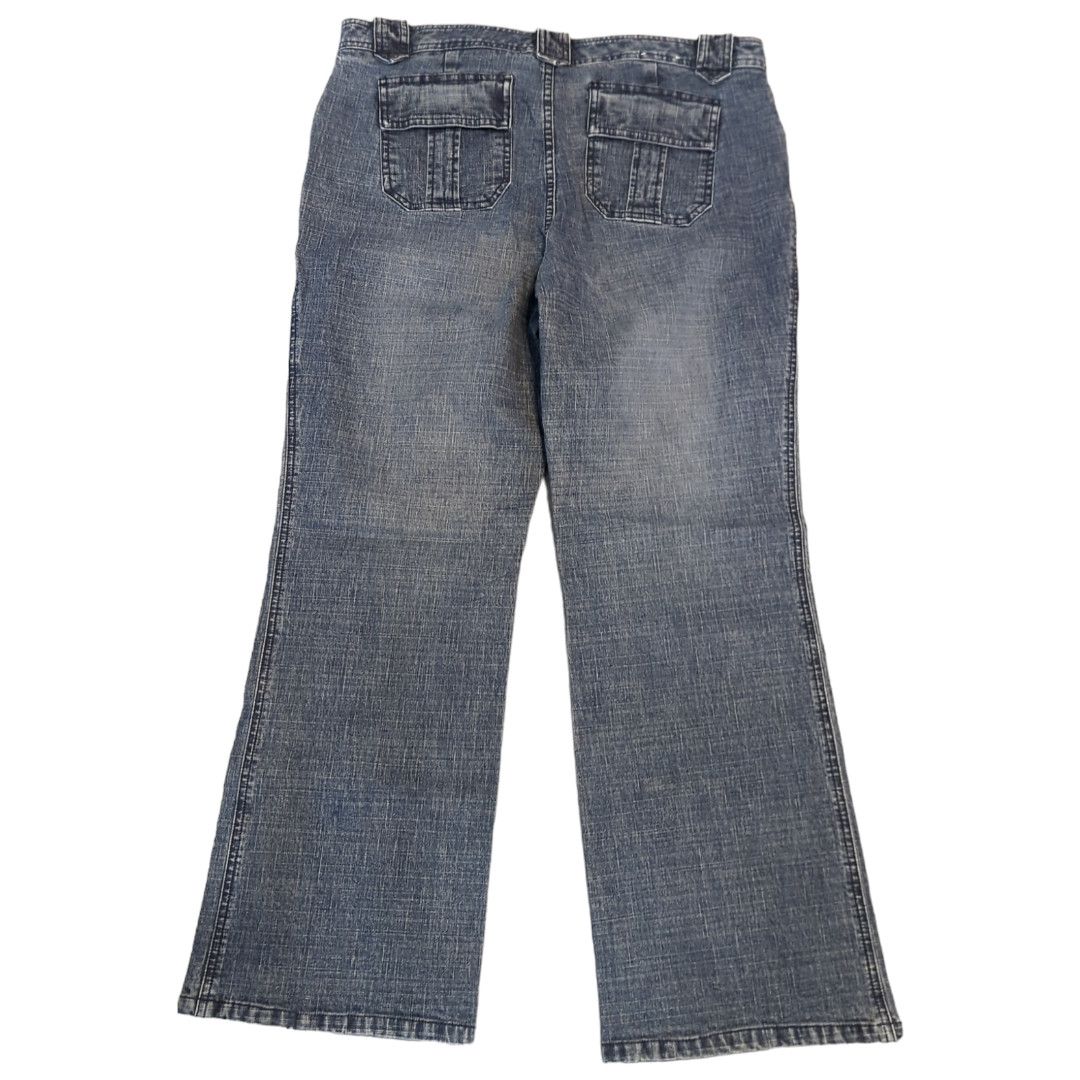 Bass BASS Blue Distressed Pattern Bootcut Jeans Women's Size 12 Size 34" / US 12 / IT 48 - 2 Thumbnail