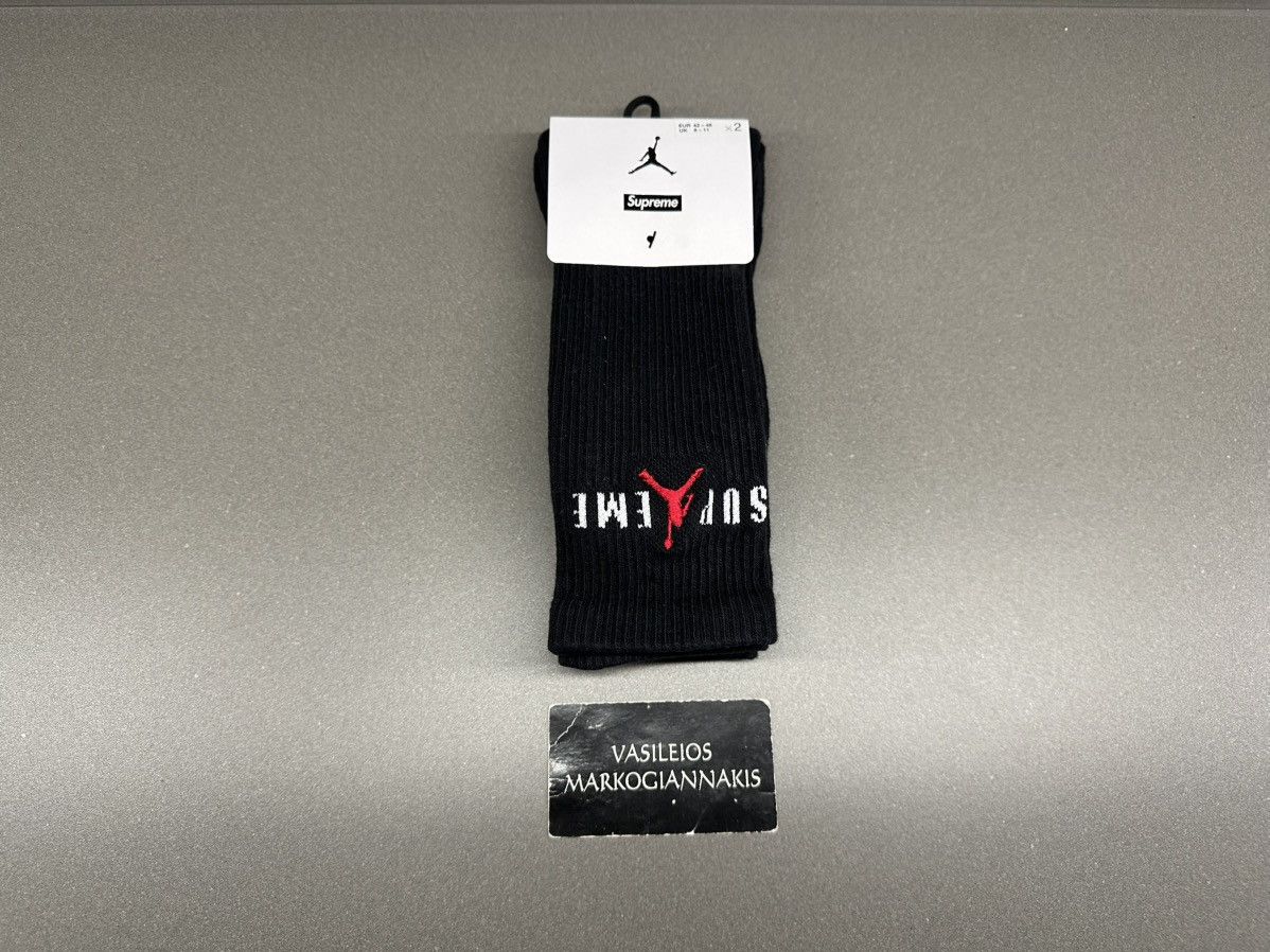 Jordan Brand × Supreme Supreme Jordan Crew Socks Black Size ONE SIZE - 1 Thumbnail