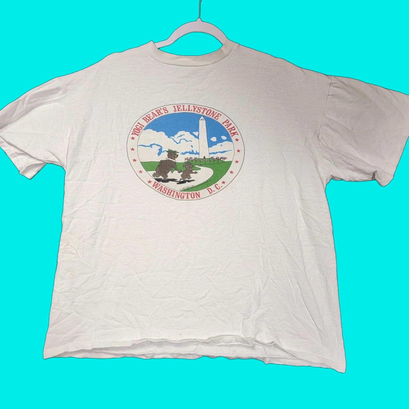 Vintage VINTAGE YOGI BEAR JELLYSTONE PARK T SHIRT 80s DISTRESSED Size L Mens White T-Shirt Size US L / EU 52-54 / 3 - 1 Thumbnail