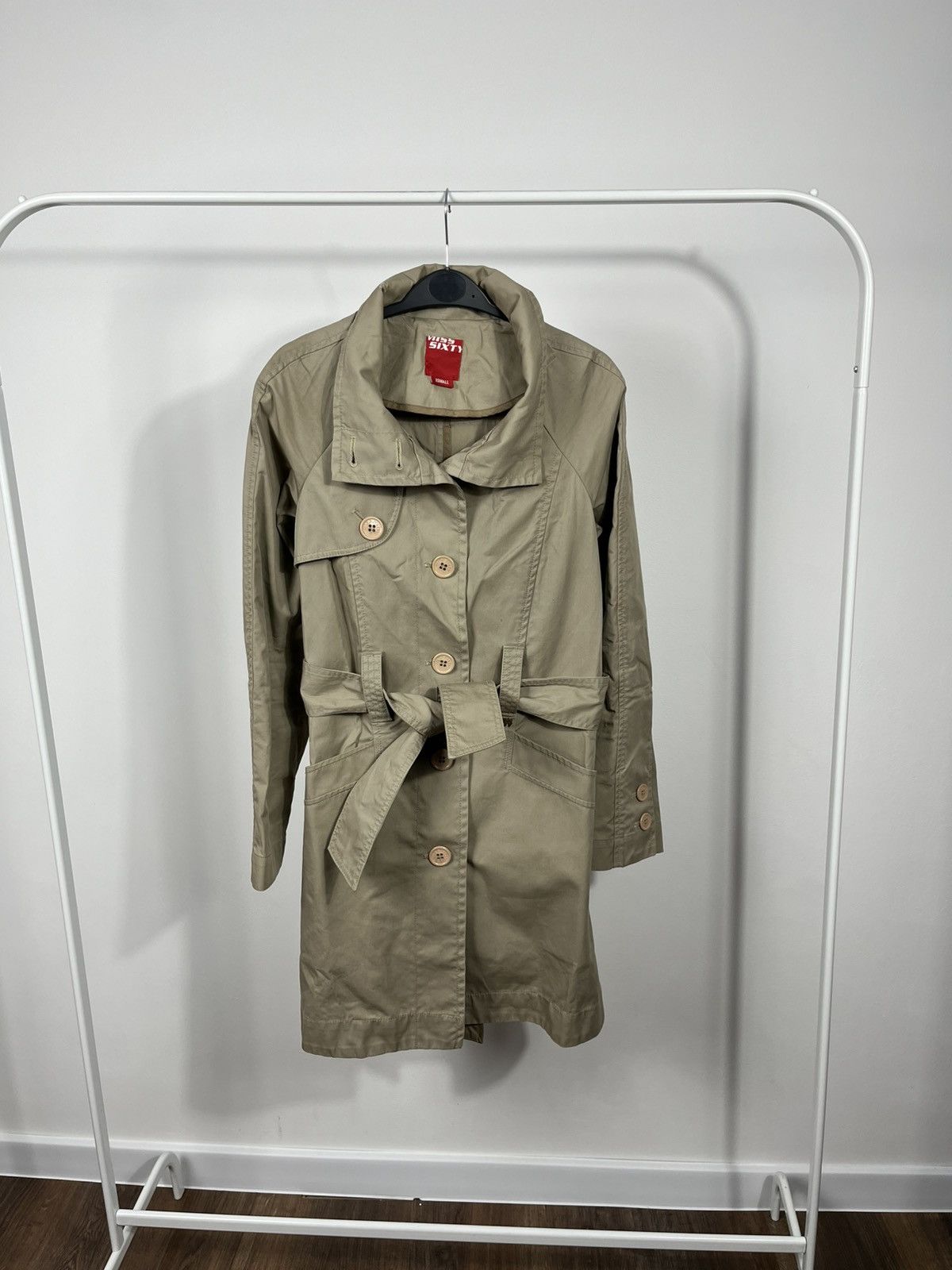 Miss Sixty Miss Sixty Women Beige Trench Coat XS Belted Buttoned Jacket Size XS / US 0-2 / IT 36-38 - 1 Thumbnail