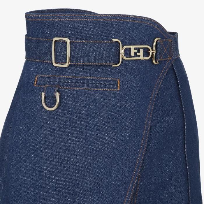 Fendi o1w1db10325 FLQ553 Denim Mini Skirt in Blue Size 27" / US 4 / IT 40 - 3 Thumbnail
