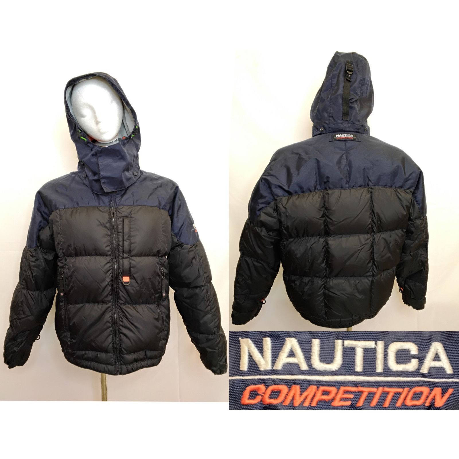 Nautica Vintage 90s Nautica Duck Down Coat Jacket Large Reversible 