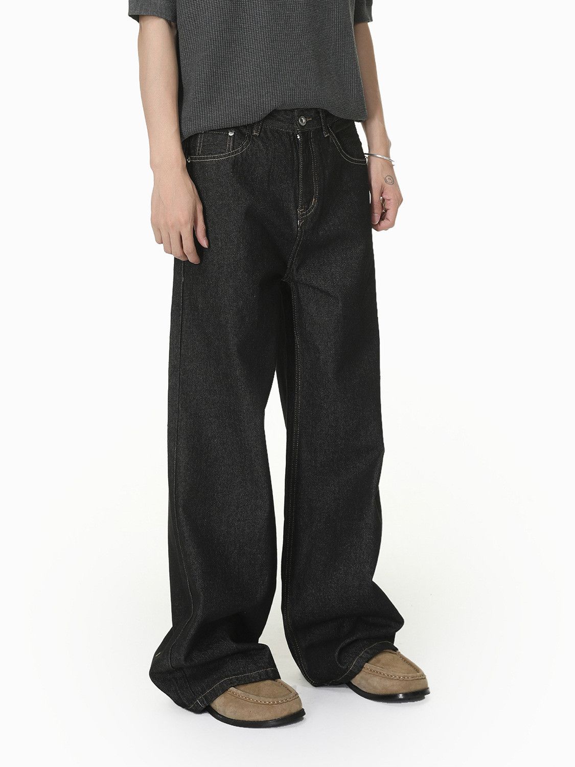 Japanese Brand Men's American Cleanfit Retro Straight Wide-Leg Jeans Size US 32 / EU 48 - 3 Thumbnail