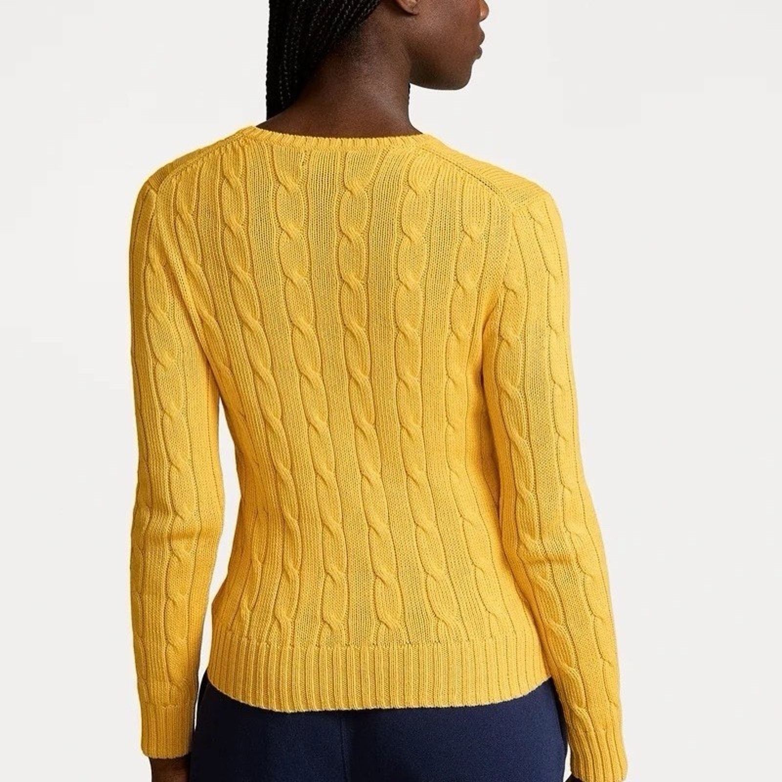 Polo Ralph Lauren NWT Polo Ralph Lauren Cable Knit Crewneck Sweater Yellow Size S / US 4 / IT 40 - 9 Thumbnail