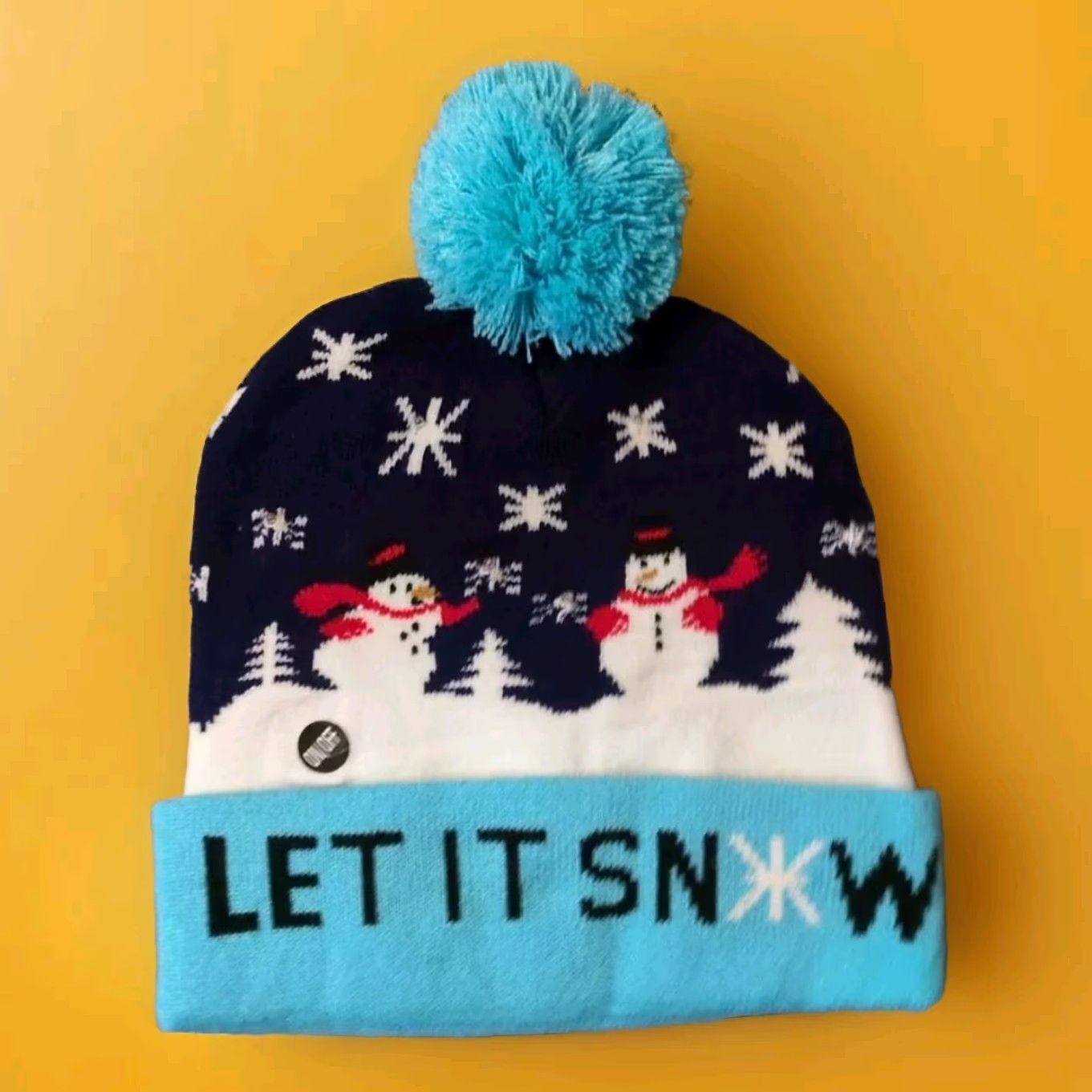 Vintage Lights Up Christmas Beanie Knit 3 Settings Adult NEW Frosty The Snowman Size ONE SIZE - 5 Thumbnail