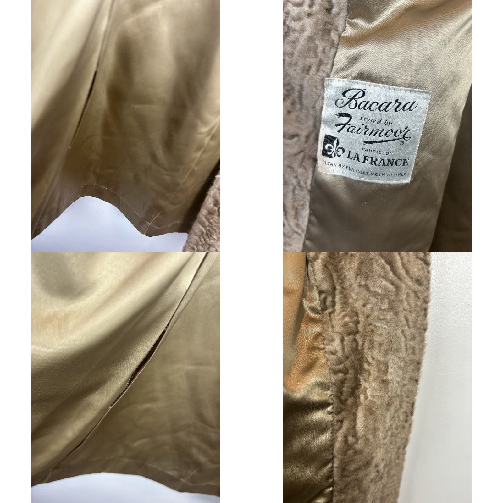 Vintage VINTAGE Bacara Coat Women Faux Fur Beige Mink Collar Cuffs 60s Overcoat Medium Winter Party/Cocktail Formal Satin Lining Button Size M / US 6-8 / IT 42-44 - 9 Thumbnail