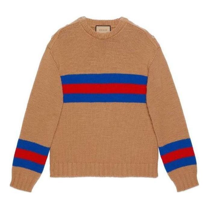 Gucci o1s1wg111025 Wool Mohair Sweater With Web Intarsia Size US XXL / EU 58 / 5 - 1 Thumbnail