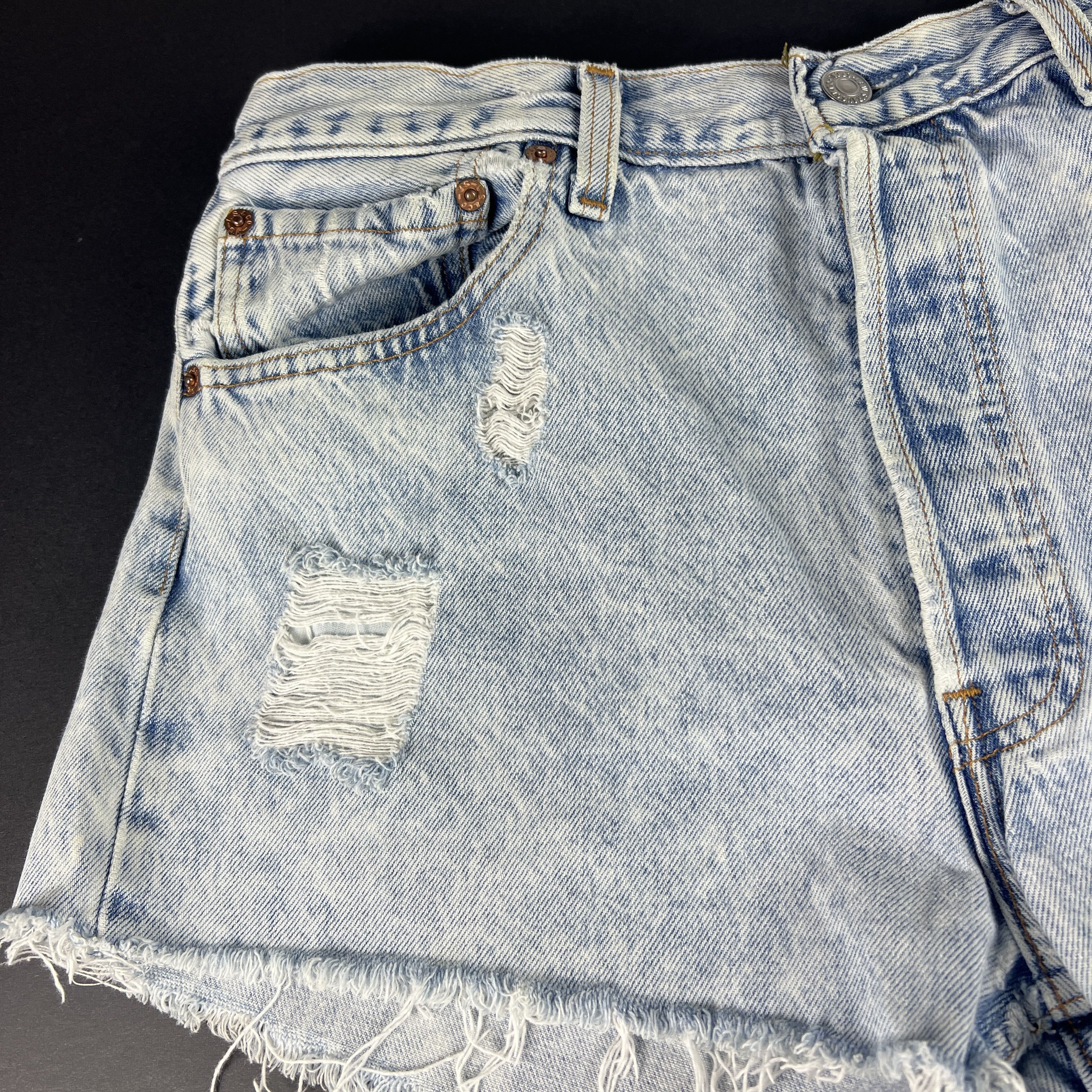 Levi's × Vintage VTG Levi's Jean Shorts 501 Straight Distressed Denim Jorts Size US 32 / EU 48 - 5 Thumbnail