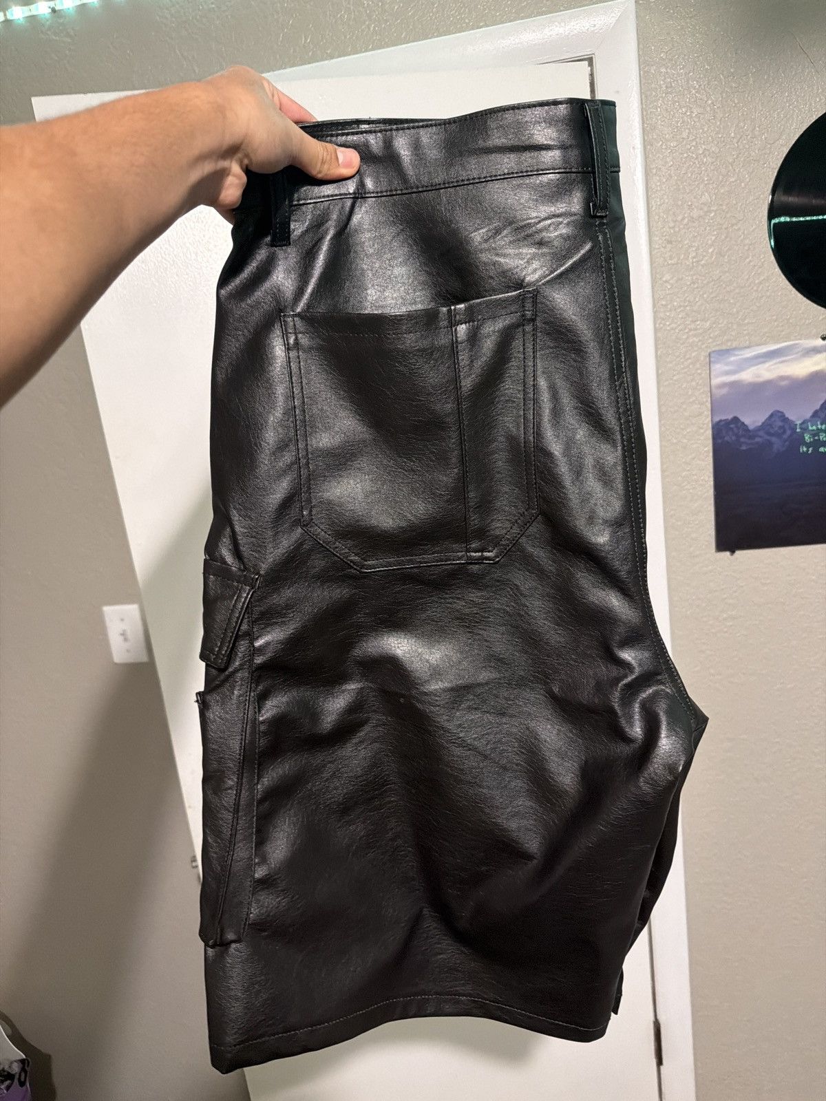 If Six Was Nine Black leather jorts Size US 40 / EU 56 - 2 Thumbnail