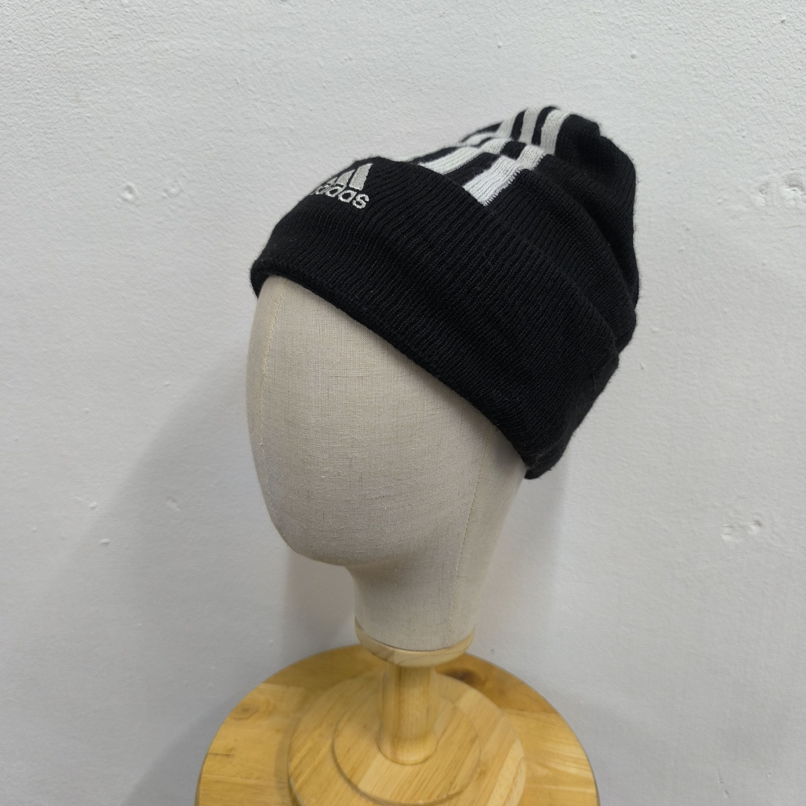 Adidas ✨Vintage adidas logo 3 stripes beanie hat Size ONE SIZE - 2 Thumbnail