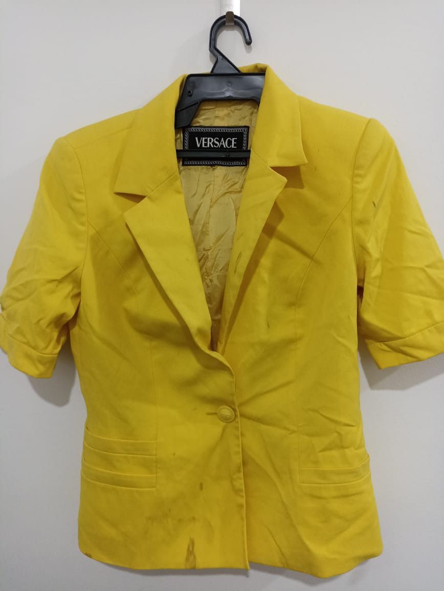 Versace Vintage Yellow Versace Blazzer Size 34S - 12 Thumbnail