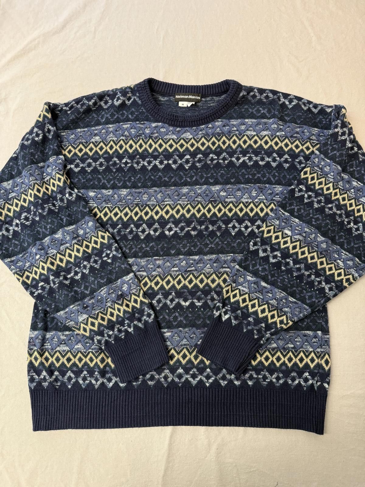 Neiman Marcus Neiman Marcus Pattern Striped Sweater Made in USA Size US M / EU 48-50 / 2 - 1 Thumbnail