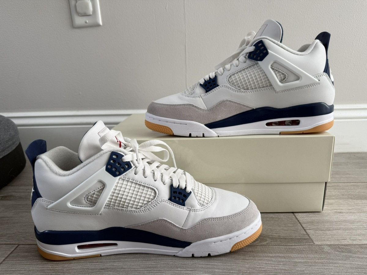 Jordan Brand Nike SB Air Jordan 4 Retro White Navy Grey Gum Yellow Red 12 Size US 12 / EU 45 - 2 Thumbnail