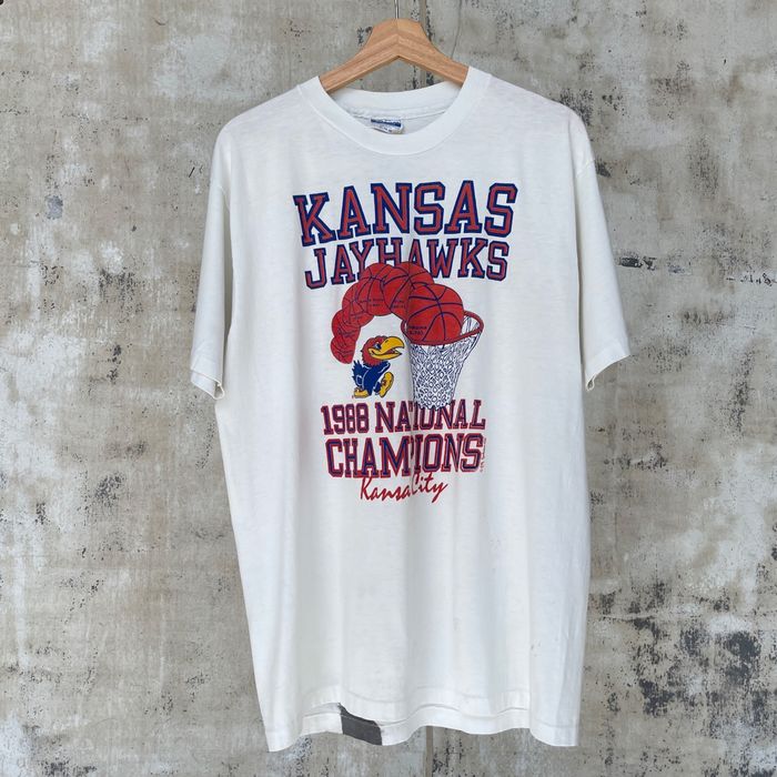 Vintage 80s Kansas Jayhawks T-shirt College Basketball | Grailed