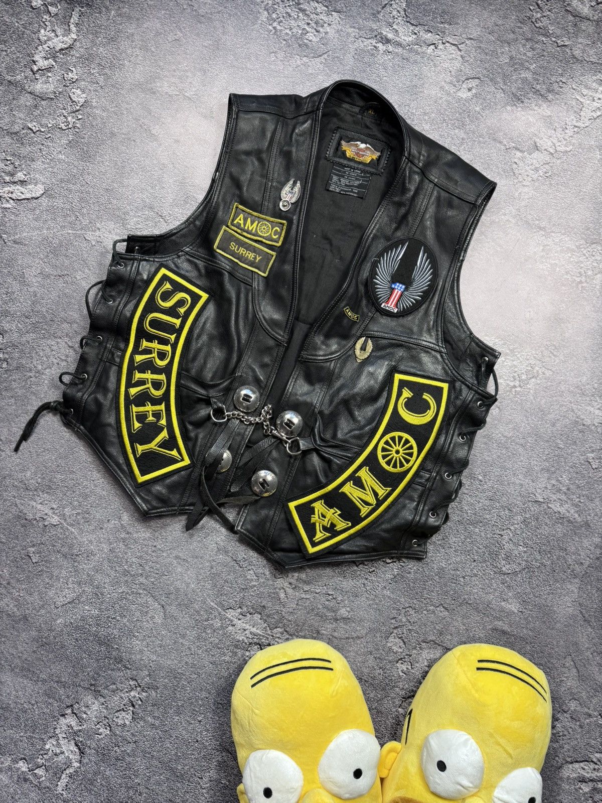 Harley Davidson Harley Davidson Genuine Leather Biker Vest Custom AMOC Size US XL / EU 56 / 4 - 1 Thumbnail