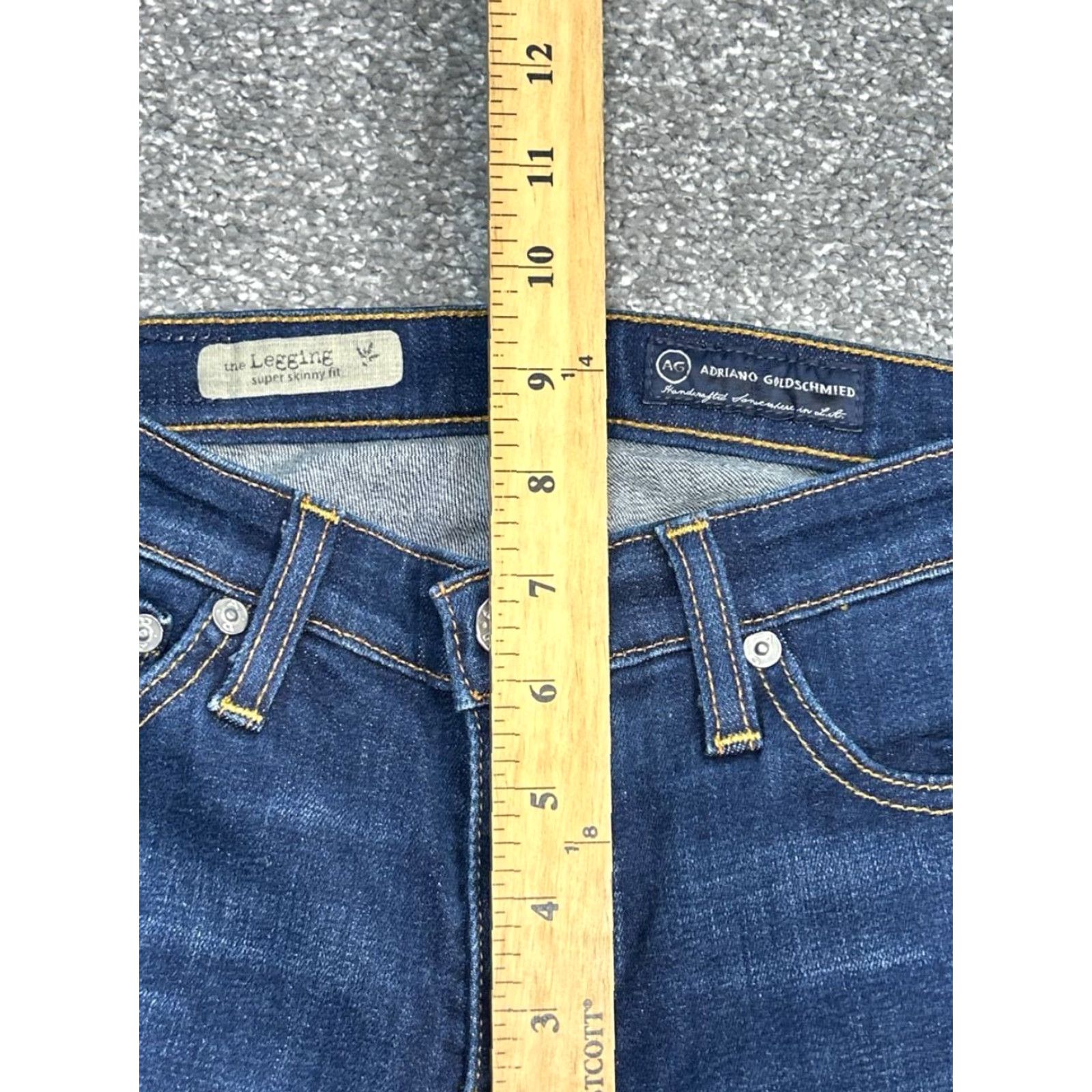 Vintage AG Adriano Goldschmied The Legging Jeans Womens 26R Blue Super Skinny Fit 26x26 Jeans Women Blue Skinny 2000s Womens (if applicable) Size 26" / US 2 / IT 38 - 4 Thumbnail