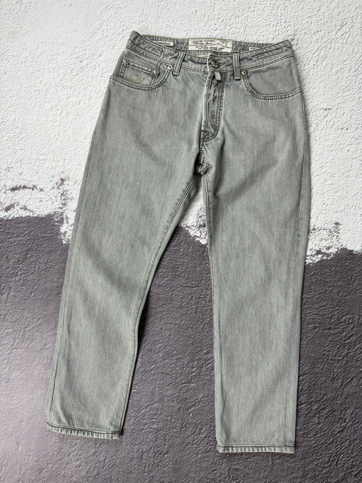 Jacob Cohen Jacob Cohen grey luxury denim handmade Japanese fabric jeans Size US 31 - 2 Thumbnail