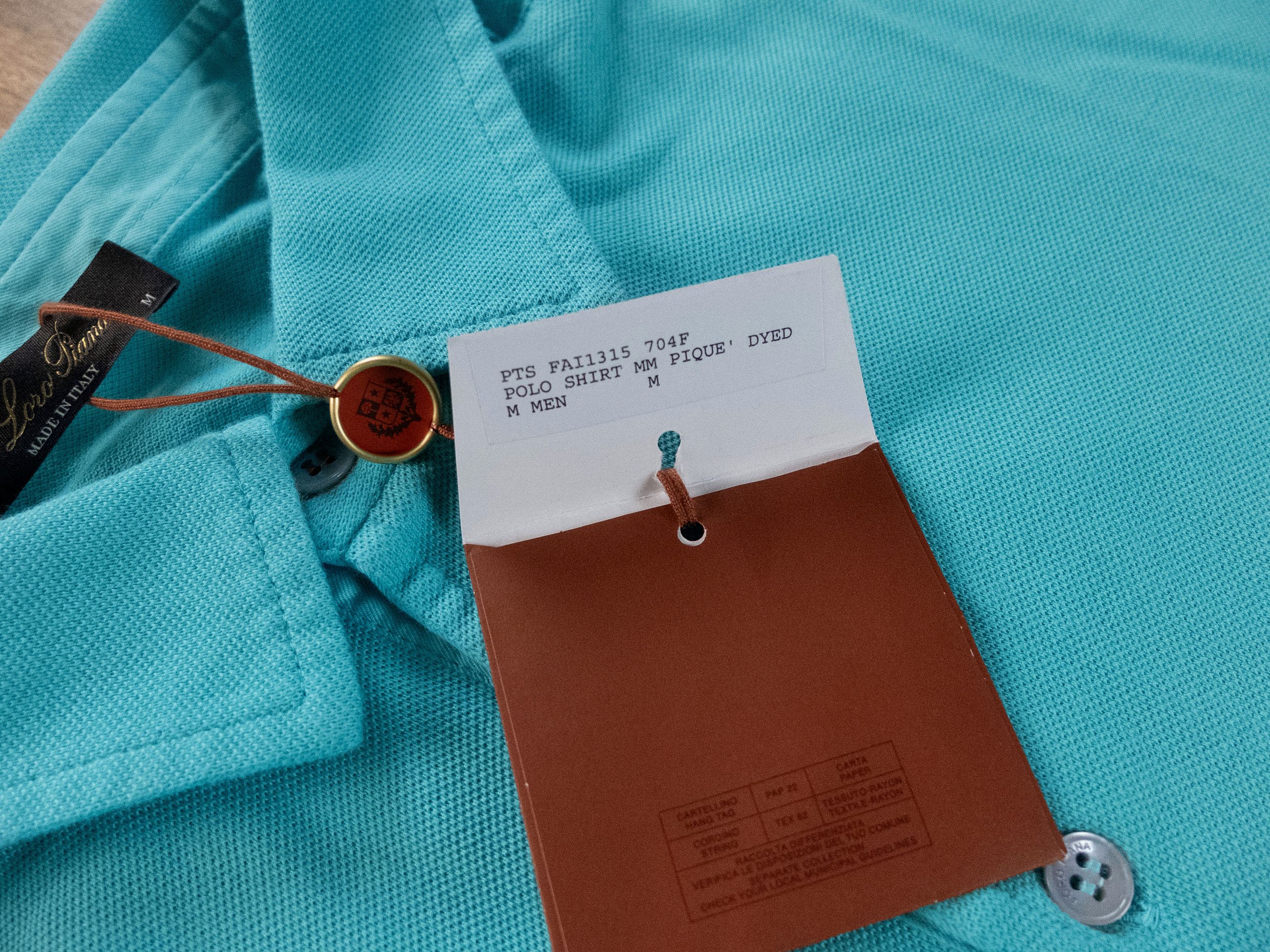 Loro Piana LORO PIANA solid blue pique cotton polo shirt Medium Size US M / EU 48-50 / 2 - 4 Thumbnail