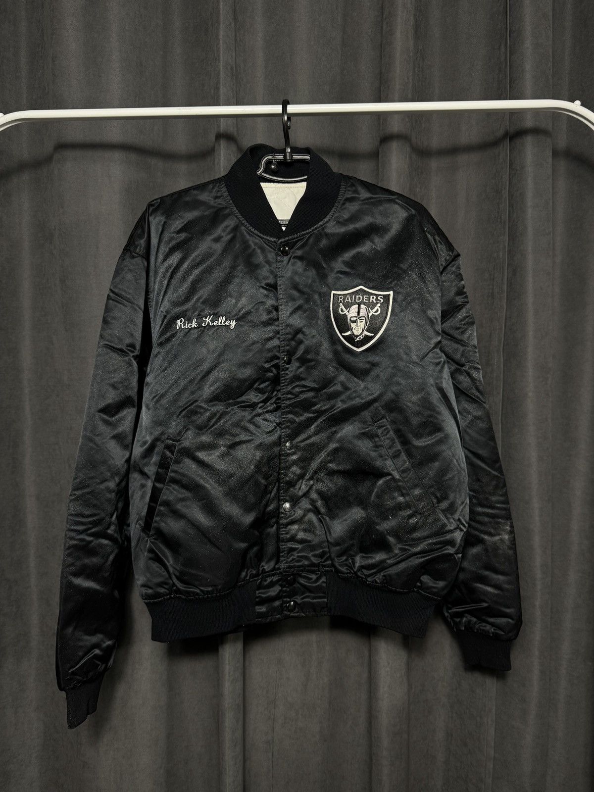 NFL × Starter × Vintage Vtg 80s NFL Oakland Raiders NWA Starter Satin Bomber Jacket Size US XL / EU 56 / 4 - 3 Thumbnail