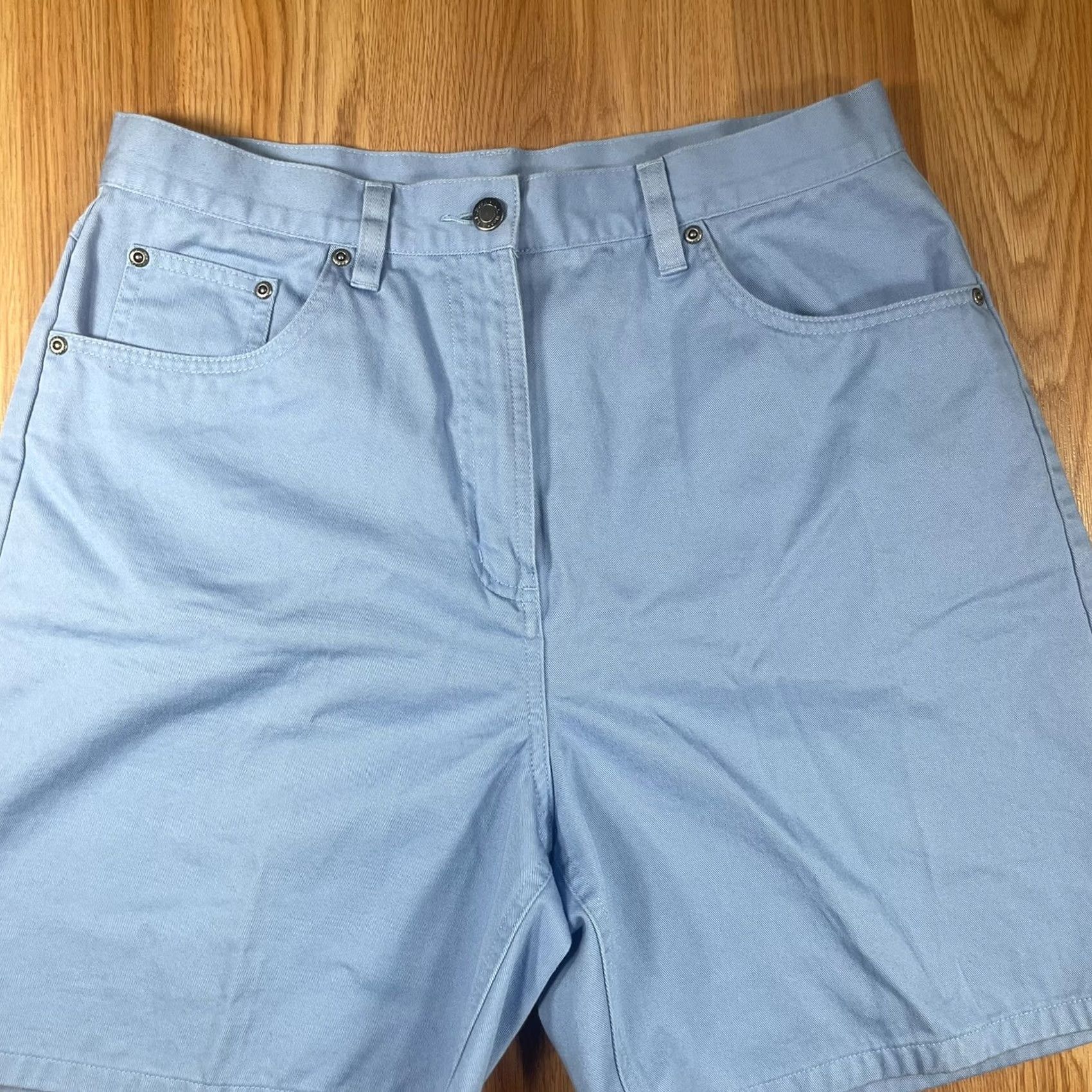 Vintage VINTAGE LL Bean Shorts Womens Size 14 Blue Flat Front Khaki Chino Slacks 100% Cotton Size 36" / US 14 / IT 50 - 2 Thumbnail