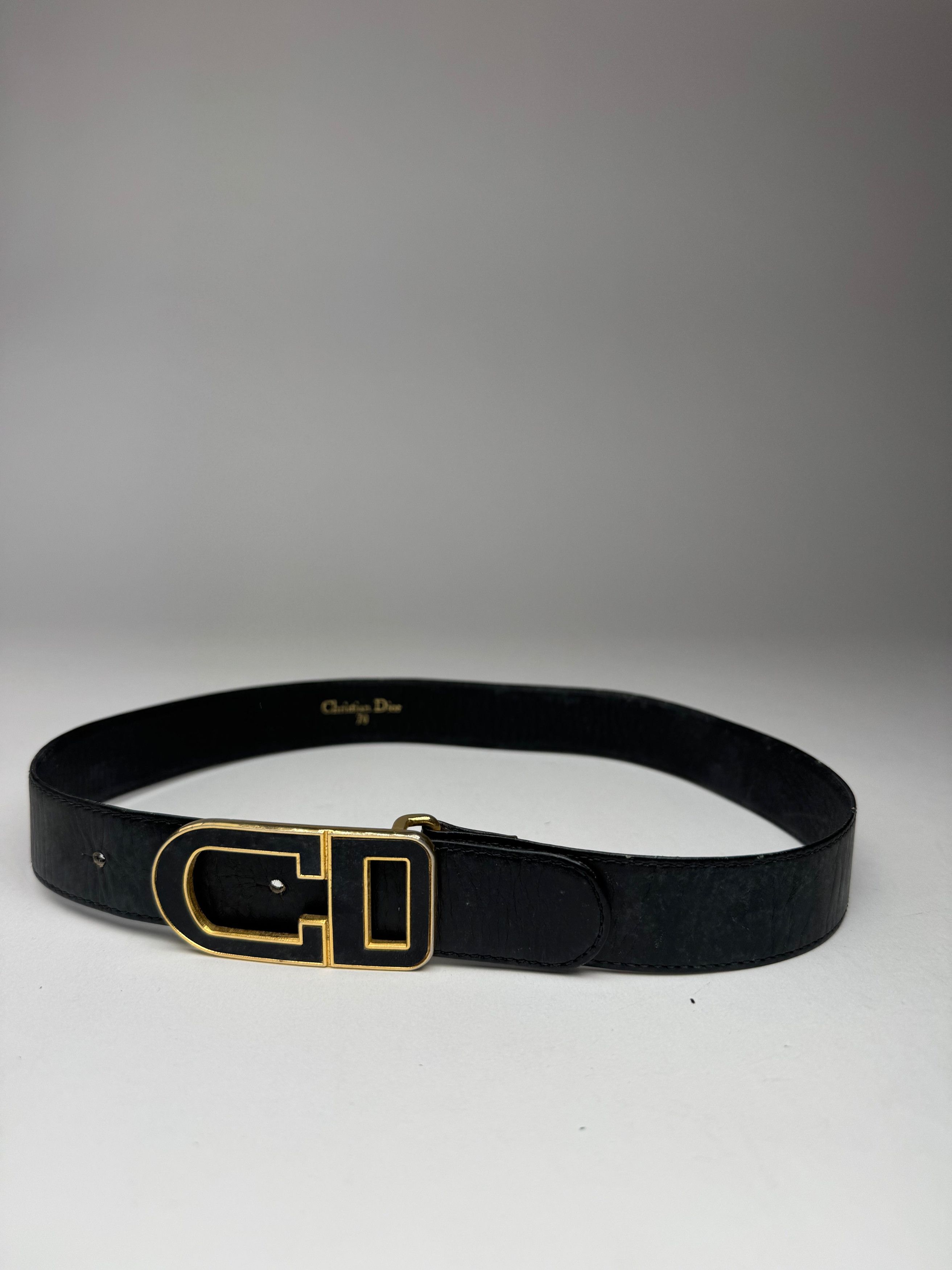 Dior Vintage Leather belt black Size ONE SIZE - 1 Thumbnail