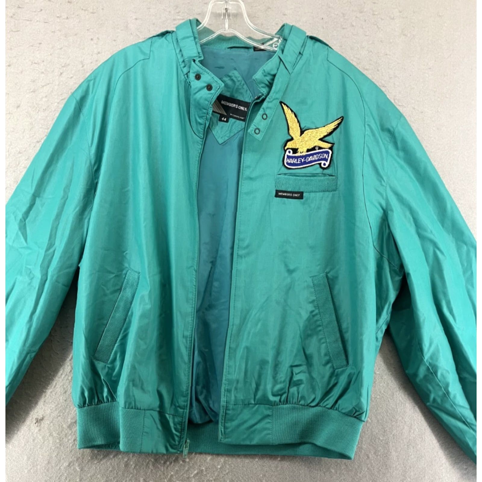 Members Only VINTAGE Members Only Bomber Jacket Mens 44 Blue Full Zip Lined 80s 90s Racer Size US S / EU 44-46 / 1 - 2 Thumbnail