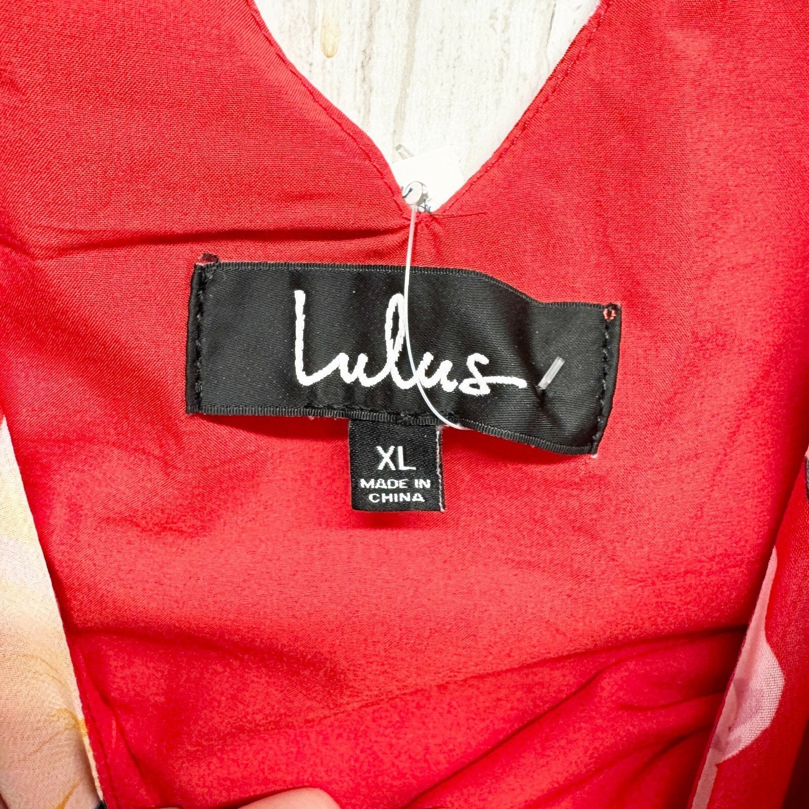Other Lulus Dress XL Red Floral V-Neck & Back Spaghetti Strap Mini Size XL / US 12-14 / IT 48-50 - 2 Thumbnail