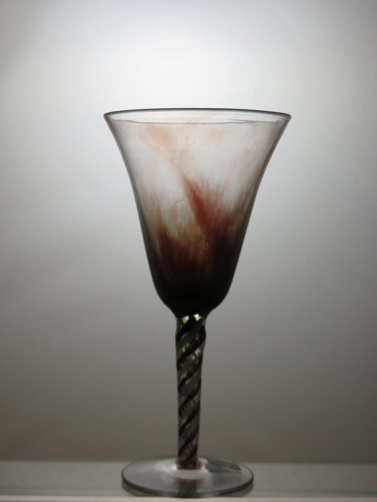 The Unbranded Brand Vintage Brown and Clear Crystal Wine Glass 6 7/8" Size ONE SIZE - 2 Thumbnail