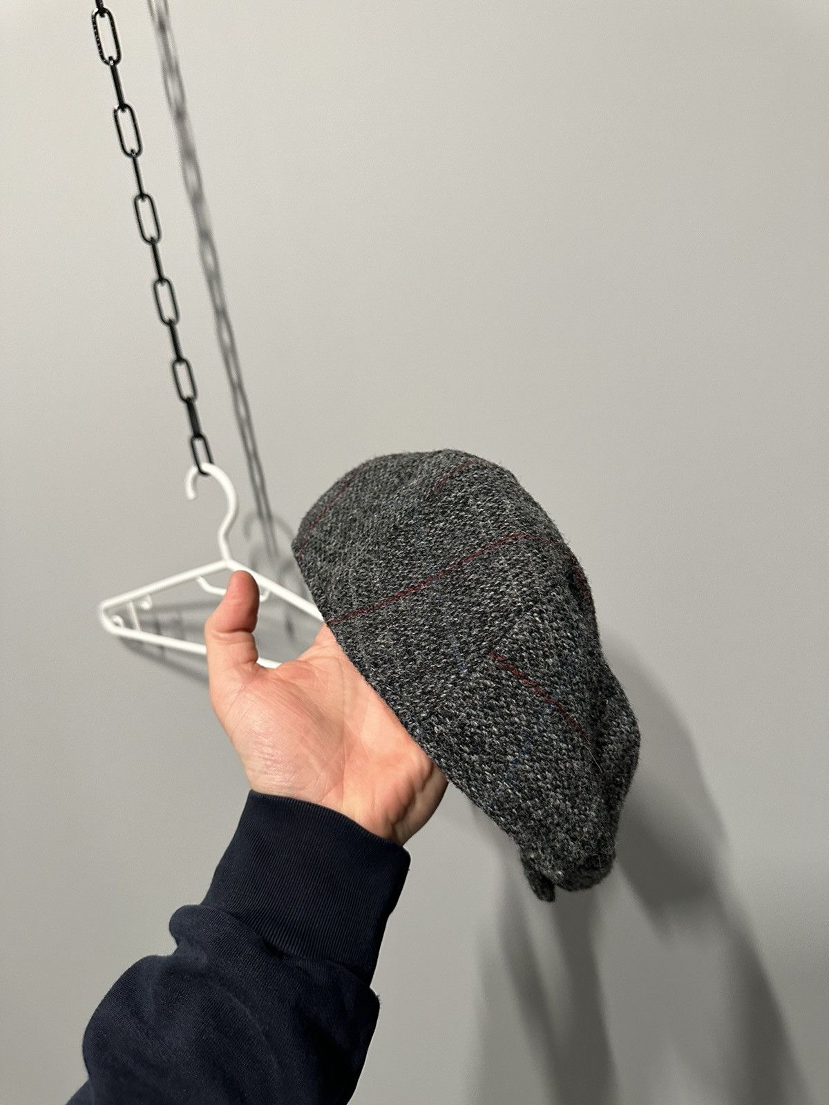 Harris Tweed Harris Tweed Hat Grey Wool Flat Cap Made in United Kingdom Size ONE SIZE - 3 Thumbnail