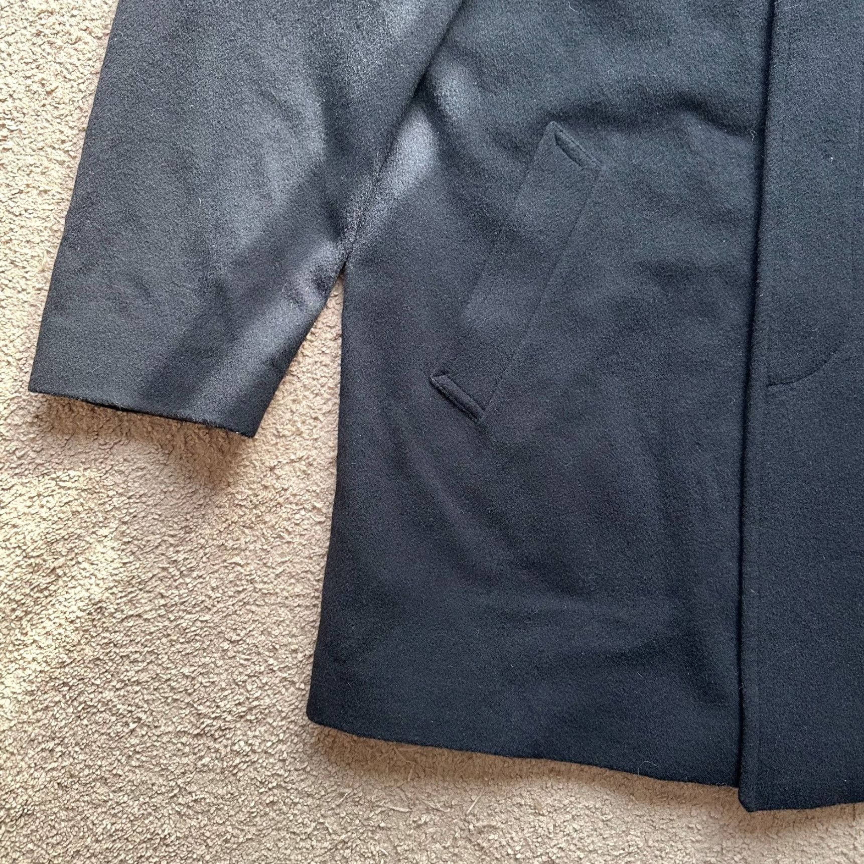 CLOSED Mens Wool Coat 42 Regular Button Close Black Point Collar Pockets Jacket Size US XS / EU 42 / 0 - 6 Thumbnail