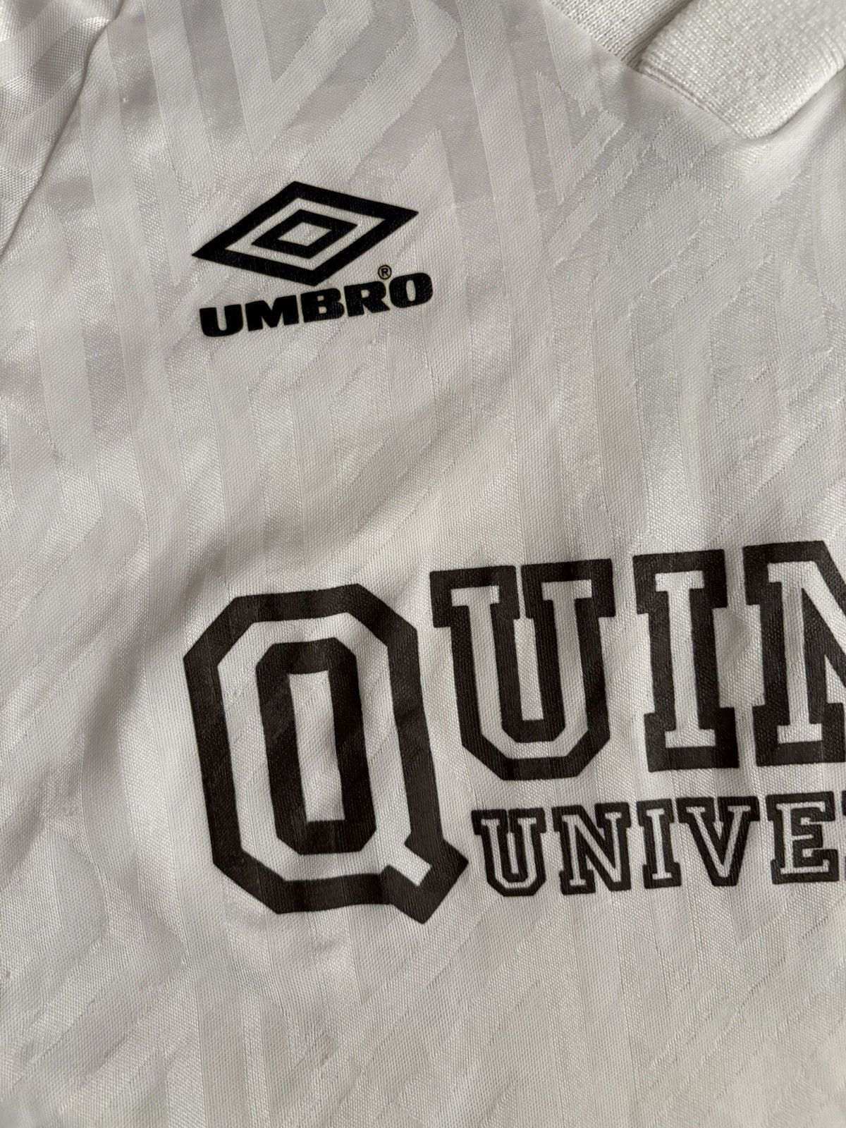 Vintage Vintage 90s UMBRO Quincy University #4 Atkinson Match Worn Size US XL / EU 56 / 4 - 3 Thumbnail