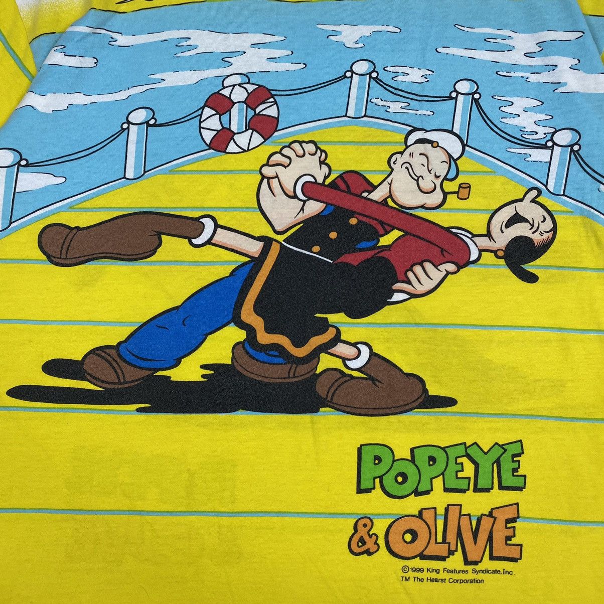 Vintage VINTAGE 1999 POPEYE & OLIVE CARTOON FULL PRINT TEE Size US L / EU 52-54 / 3 - 4 Thumbnail