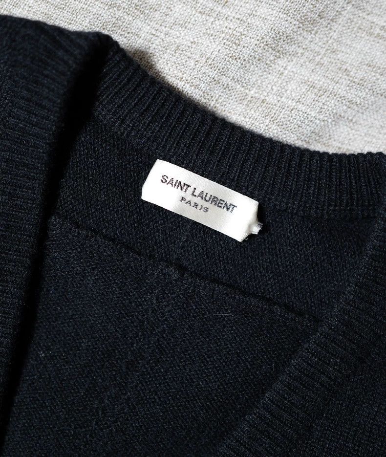 Saint Laurent Paris Saint Laurent Paris Black cashmere v-neck sweater Size XL / US 12-14 / IT 48-50 - 3 Thumbnail
