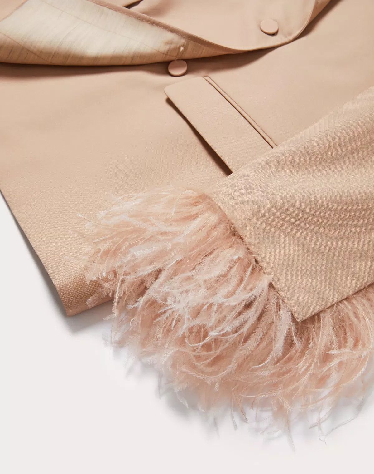 Valentino o1s1wg110426 Blazer in Embroidered Techno Weave in Sand Size L / US 10 / IT 46 - 3 Thumbnail