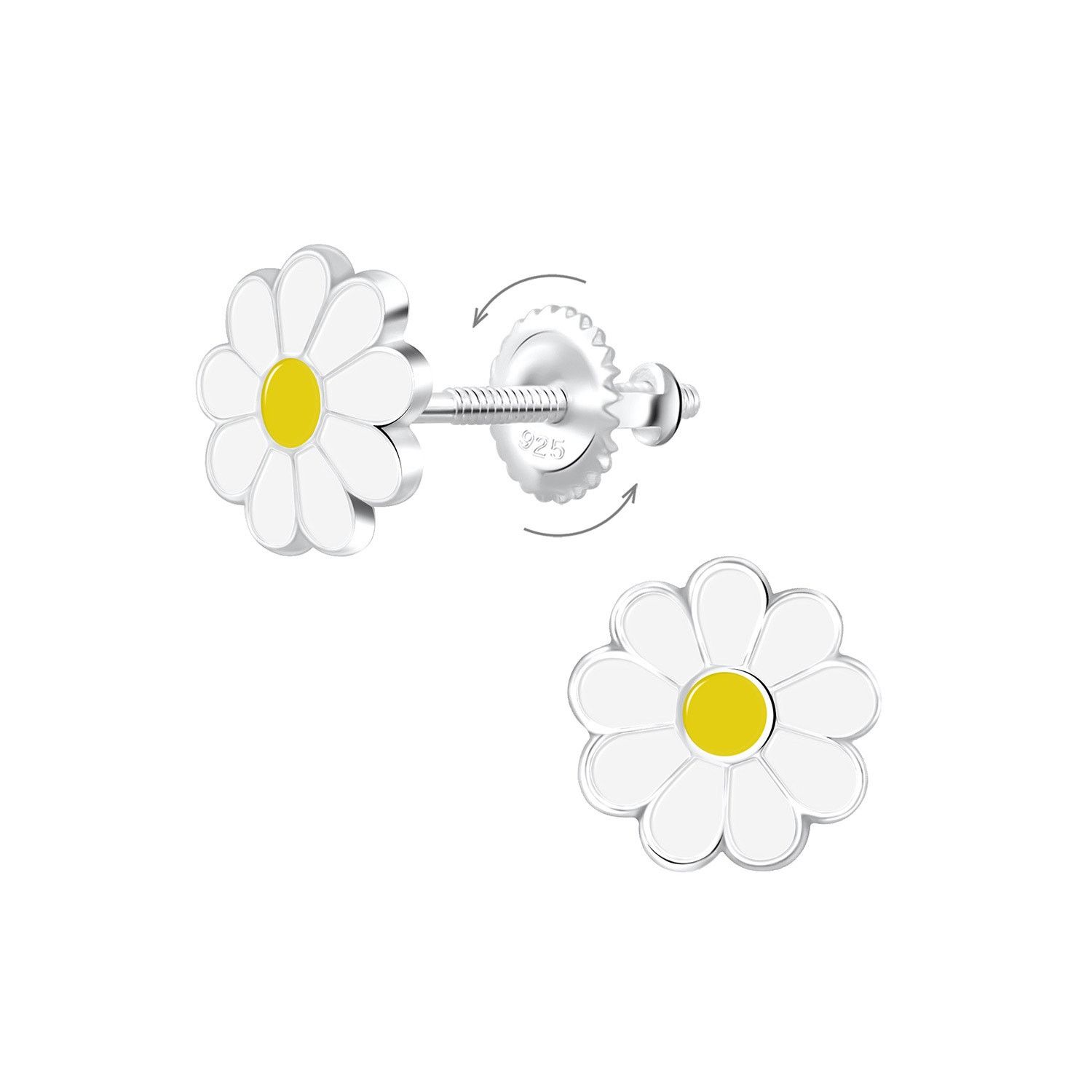 & Other Stories Silver Daisy Screw Back Earrings Size ONE SIZE - 1 Preview