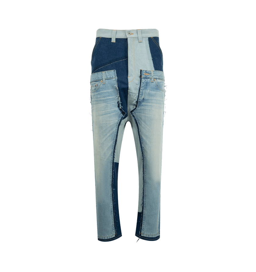 Junya Watanabe o1h1sh11225 Layered Jeans in Light Blue Size US 36 / EU 52 - 1 Thumbnail