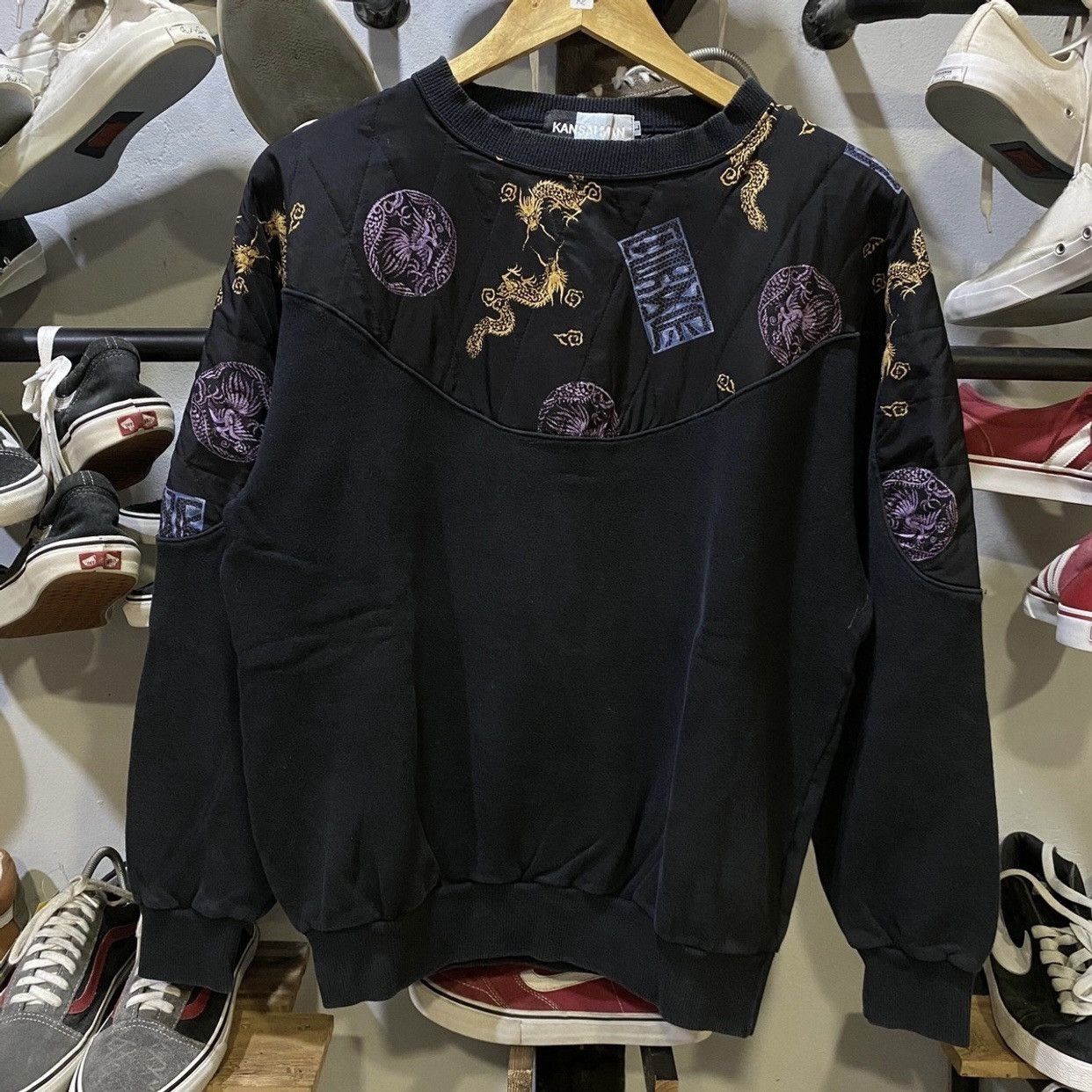 Designer × Japanese Brand × Kansai Yamamoto Vintage Kansai Man Sukajan Design Dragon Sweatshirts Size US M / EU 48-50 / 2 - 1 Thumbnail